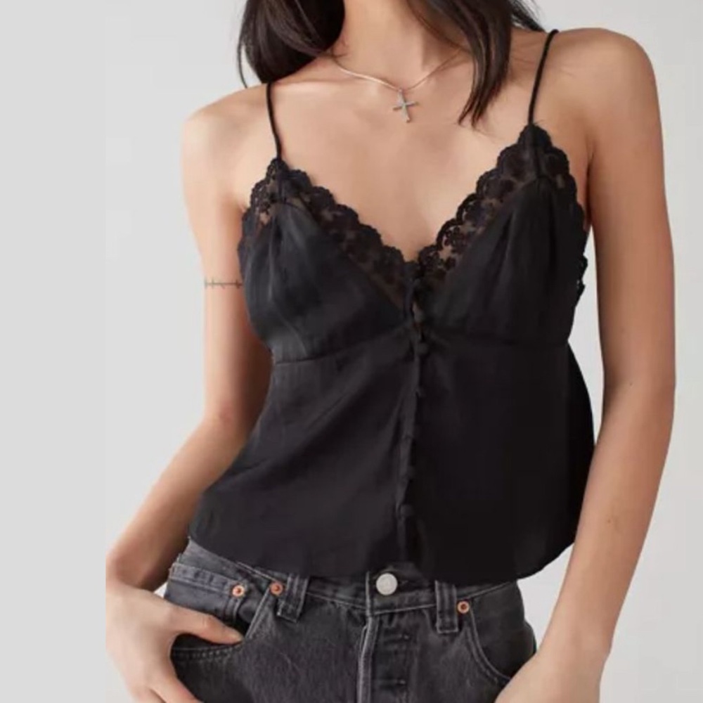 Urban Outfitters Dinner and Drinks Lace Cami in Black